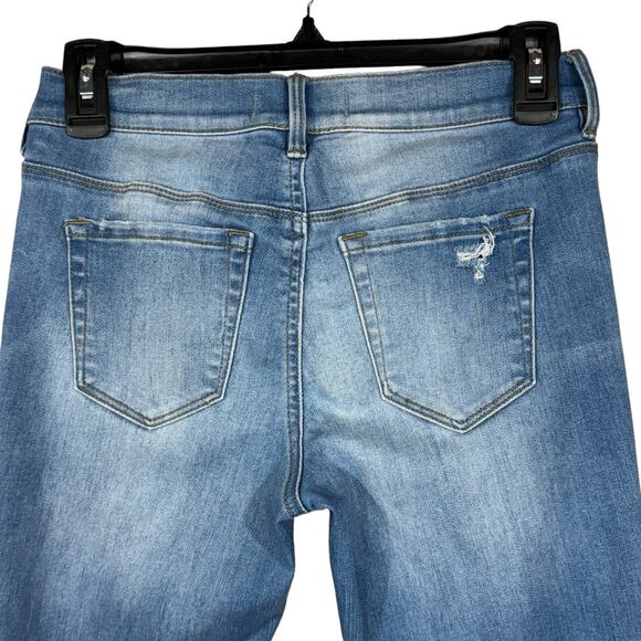 PacSun SZ 25 Ankle Jeggings Jeans Low-Rise Frayed Step Hems Zip-Fly Light Wash - Picture 5 of 11